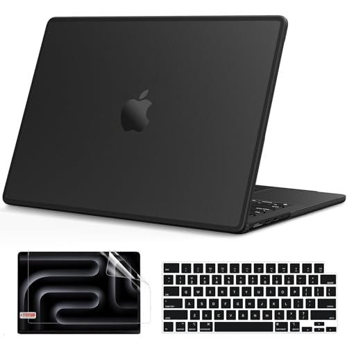 B BELK Compatible with MacBook Pro 14 inch Case M5 2026-2021 M4 M3 M2 M1 A3426 A3427 A3434 A3112 A3185 A3401 A2918 A2992 A2779 A2442, [Anti-Cracking] [Soft TPU Bumper] Hard Shell Case, Frosted Black - color: Frosted Black