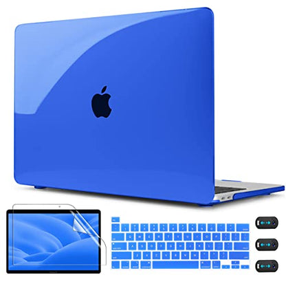 CISSOOK Case for MacBook Pro 13 Inch 2025-2020 Release A2338 A2251 A2289 | 4in1 Set Hard Shell Case with Keyboard Cover for MacBook Pro 13" M1 M2 -Blue - color: Blue