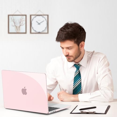 B BELK for MacBook Air 13 inch Case 2026-2022 M5 M4 M3 M2, Rose Pink | Model A3449 A3240 A3113 A2681, Plastic Laptop Hard Shell for MacBook Air 13.6 inch Case & Keyboard Cover & Screen Protector - color: Rose Pink