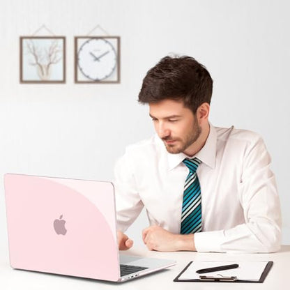B BELK for MacBook Air 13 inch Case 2026-2022 M5 M4 M3 M2, Rose Pink | Model A3449 A3240 A3113 A2681, Plastic Laptop Hard Shell for MacBook Air 13.6 inch Case & Keyboard Cover & Screen Protector - color: Rose Pink