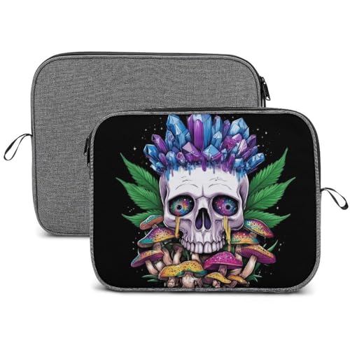 Laptop Protective Case, Portable Laptop Sleeve Case with Handle Strap for Office, Coffee Shop, Shockproof Computer Carrying Cover, Magic Mushrooms Skull Art, 13inch - color: Style(965), size: 13inch