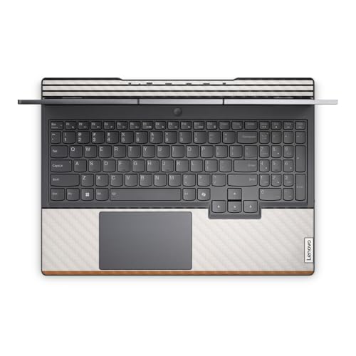 Carbon Fiber Laptop Skin Compatible with Lenovo Legion 5 Gaming Laptop (15IRX9) 2024 - Neutral Stripes - Premium 3M Vinyl Protective Wrap Decal Cover - Easy to Apply | Crafted in the USA - color: Neutral Stripes, size: Legion 5 Gaming (15IRX9) 2024 Full C