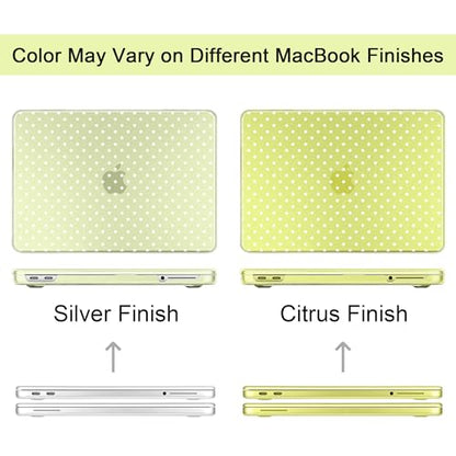 MEEgoodo Printed Case for New MacBook Neo 13 inch 2026 Release(Fit Model A3404), Laptop Hard Shell Cases with Keyboard Skin & Screen Protector & Webcam Covers, Citrus & White Polka Dots - color: Citrus & White Polka Dots