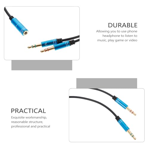 3.5mm Headphone Mic Splitter Cable with Abs Material Reducing Loss Compatible with Phone Headphone on Computer Separate Microphone for Computer and Laptop