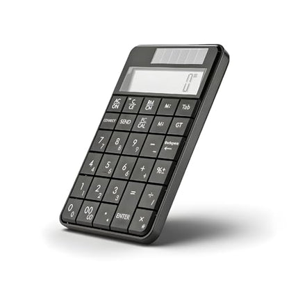 MC-56AG 2 in 1 Numeric Keypad & Calculator, 29 Keys Mini 2.4G USB Calculator with LCD Display, Switch by Pressing PCCal, Ideal for Office, Black
