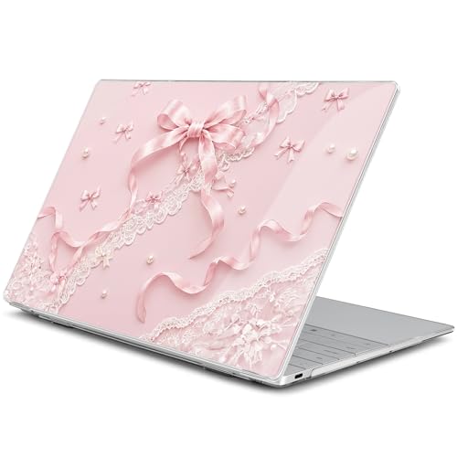 Batianda Coquette Ribbon Case for Dell XPS 13 Laptop 2024 2025 | Fits Model Number 9340/9345/9350 13.4" Display, Slim Hard Shell, Lightweight Scratch-Resistant with Professional Protection - color: Coquette Ribbon