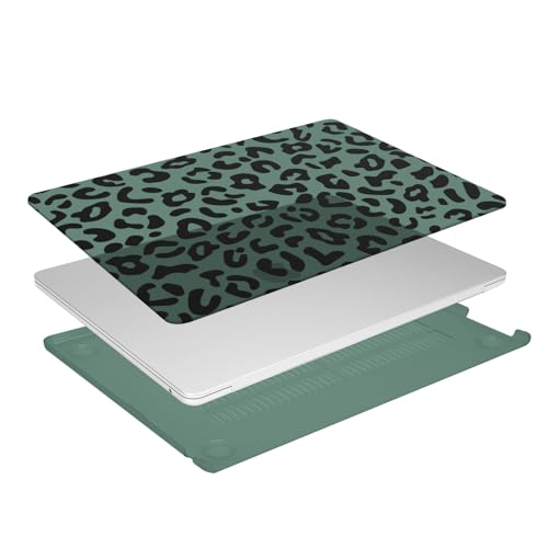 MOSISO Compatible with MacBook Air 15 inch Case M5 M4 M3 M2, Green | Protective Leopard Grain Hard Shell&Keyboard Cover&Screen Protector for MacBook Air 15.3 inch A3241 A3114 A2941 2026-2023 - color: Green