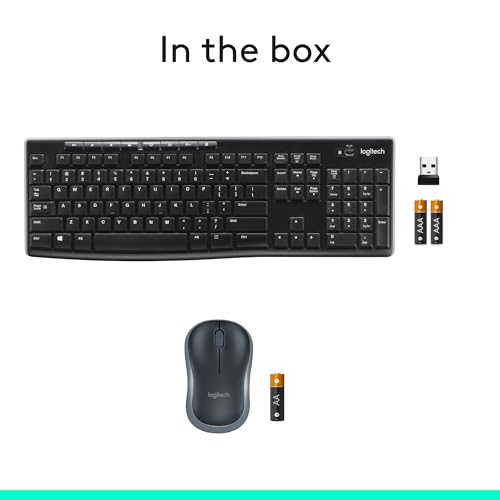 Logitech MK270 Full Size Wireless Keyboard and Mouse Combo - Black - color: Black, size: 1 Pack, style: Combo