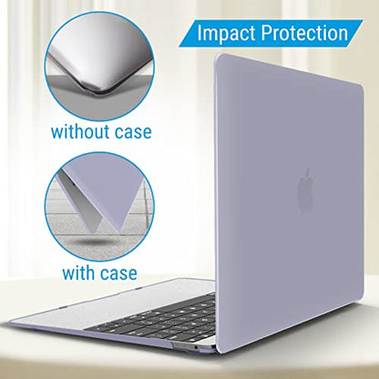 IBENZER Compatible with MacBook 12 Inch Case, Hard Shell Case Cover for Mac 12’’ with Retina Display Model A1534 2020 2019 2018 2017 2016 2015, Lavender Grey, MM12LVGY - color: Lavender Gray