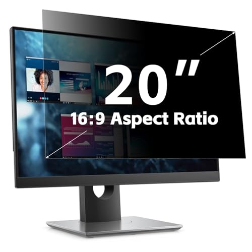 20-Inch Computer Privacy Screen Filter for 16:9 Widescreen Monitors–Anti-Spy,Anti-Glare,Anti-Scratch Screen Protector for Dell,Samsung,LG,HP,Acer,AOC & More-Easy Installation - color: [1 Pack], size: 20''Computer Privacy Screen(16:9)