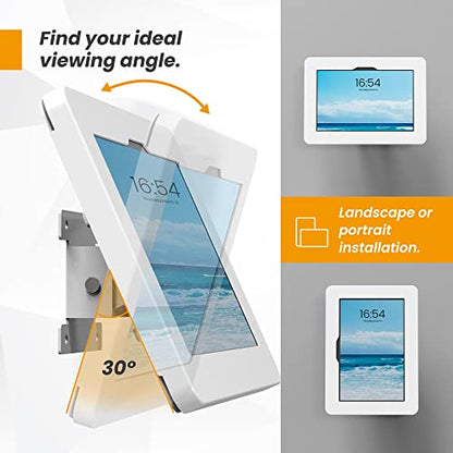 Tablet Wall Mount Compatible with Microsoft Surface Go 1 2 3 4 Anti Theft with Lock Tiltable Adjustable - BSW101WR - color: White