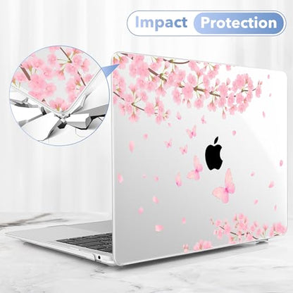 May Chen Compatible with MacBook Air 13 inch Case 2022 2021, 2020-2018 Release Model: M1 A2337 A2179 A1932, Plastic Hard Shell Case Cover for Mabook Air 13 inch with Retina Dispaly, Cherry Blossom - color: Cherry blossom