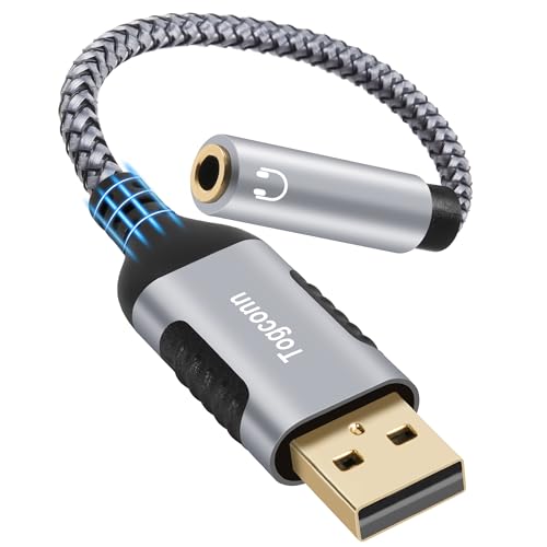 USB 3.0 Male to 3.5mm TRRS 4-Pole Female Headphone Jack Adapter, USB-A to Aux Audio Dongle Cable Cord, External Sound Card Converter for Headset, Mac, PC, Laptop, Mac, Desktops, Linux, PS4-0.6 Feet - color: USB A Male to 3.5mm Female, size: 1 Pack