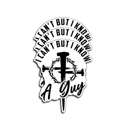(3Pcs) I Ain’t But I Know A Guy Christian Sticker Waterproof Vinyl Decal Religious Faith Stickers Cross Crown Decal Laptop Water Bottle Bible Study Church Gifts Christians Women Teens 3x2.3 Inch - color: I Know a Guy
