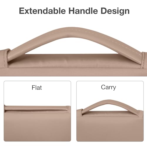 MOSISO 13-14 inch Laptop Case, 13.3 inch Puffy Laptop Sleeve Compatible with MacBook Air 13.6 M5 M4 M3 M2 M1/Neo/Pro 13/14,HP Dell ASUS Lenovo, Rectangle Vertical Bag with Small Case&Side Handle,Brown - color: Brown