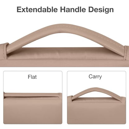 MOSISO 13-14 inch Laptop Case, 13.3 inch Puffy Laptop Sleeve Compatible with MacBook Air 13.6 M5 M4 M3 M2 M1/Neo/Pro 13/14,HP Dell ASUS Lenovo, Rectangle Vertical Bag with Small Case&Side Handle,Brown - color: Brown
