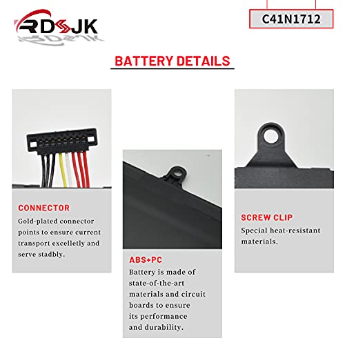 C41N1712 Laptop Battery for Asus ROG Zephyrus GX501 GX501G GX501GI GX501GM GX501GS GX501V GX501VI GX501VS GX501VS-XS71 GX501VSK GX501VIK GX501VI-GZ030T Series 0B200-02380100 0B200-02380200 15.4V 50Wh