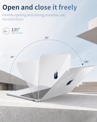 Glossy Clear Laptop Cover for MacBook Air 13 inch Case 2026-2022 | 13.6-in Mac M5 M4 M3 M2 Chip, Model A3449 A3240 A3113 A2681, Ultra Thin Hard Shell Protect from Scratches, Shiny Transparent - color: Crystal Clear, size: MacBook Air 13.6"