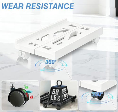 Computer Tower Stand, Adjustable Mobile CPU Stand with 4 Rolling Caster Wheels, PC Tower Stand Fits Most PC Under Desk-White - color: White