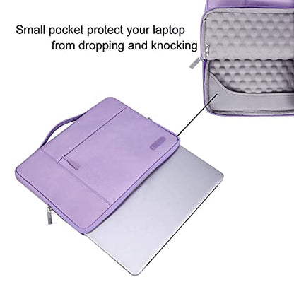 MOSISO Laptop Case 13.3 inch, 13-13.3 inch Laptop Sleeve with Handle Compatible with MacBook Air/Pro 13/Pro 14 M5 M4 M3 M2 M1,HP Dell ASUS Lenovo, Polyester Multifunctional Computer Bag, Purple - color: Purple, size: 13.3 inch