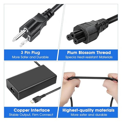 100W USB C Laptop Charger, GaN Fast Type-C Power Adapter Compatible with Lenovo ThinkPad X1 Carbon, Legion Slim 5, ThinkBook 14+ 16+, Yoga Pro 7, IdeaPad 5