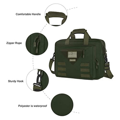 MOSISO 15.6 inch Tactical Laptop Bag for Men, 15-16 inch Messenger Bag | Tactical Messenger Bag Briefcase Shoulder Bags with Multi-Pockets, Army Green - color: Army Green