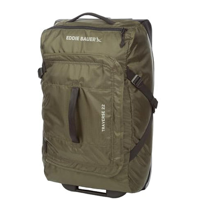 Eddie Bauer Traverse Luggage | Roller Wheels | Telescoping Handle | Travel | Vacation | Ripstop Nylon - Dark Loden, 22" - color: Dark Loden, size: 22"