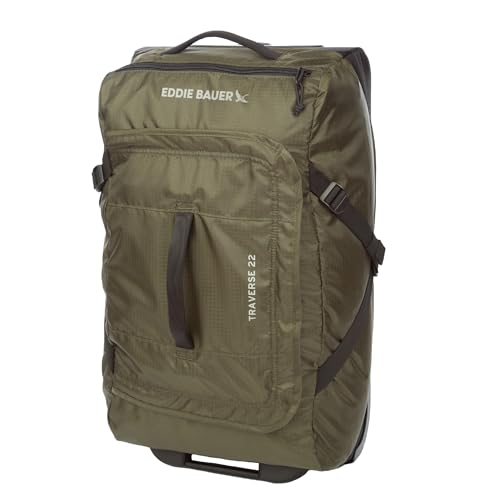 Eddie Bauer Traverse Luggage | Roller Wheels | Telescoping Handle | Travel | Vacation | Ripstop Nylon - Dark Loden, 22" - color: Dark Loden, size: 22"