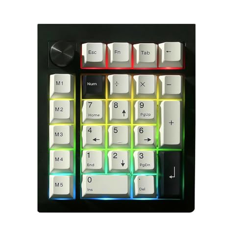 BOYI GMK26 Mechanical Numpad,VIA Programmable BT5.0/2.4GHz/Type-C Hot Swappable Gasket RGB Wireless Number Pad Mini Keyboard Rechargeable Numeric Keypad with Knob(Black) - color: Black