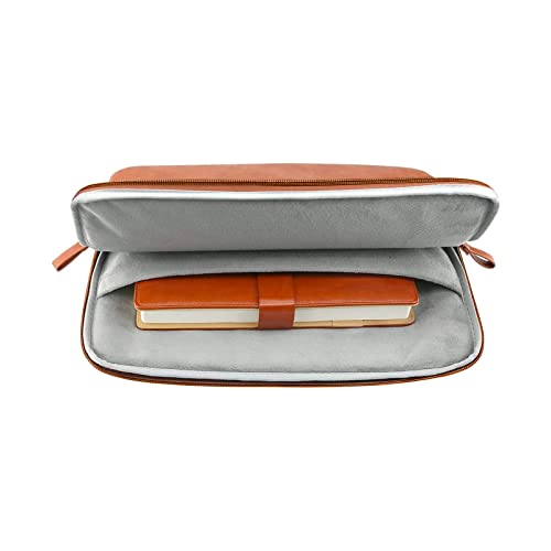 MOSISO Laptop Sleeve Bag 13.3 inch PU Leather Padded Bag Waterproof Case | Compatible with MacBook Air/Pro, 13-13.3 inch Notebook, Compatible with MacBook Pro 14 2026-2021 M5 M4 M3 M2 M1, Brown - color: Brown, size: 13.3 inch