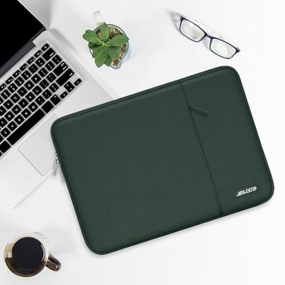 MOSISO Laptop Case 12.3 inch, 11-11.6 inch Laptop Sleeve Bag with Pocket | Compatible with MacBook Air 11.6, Acer HP Dell Lenovo Samsung, Surface Pro, Polyester Vertical Computer Bag, Midnight Green - color: Midnight Green, size: 12.3 inch