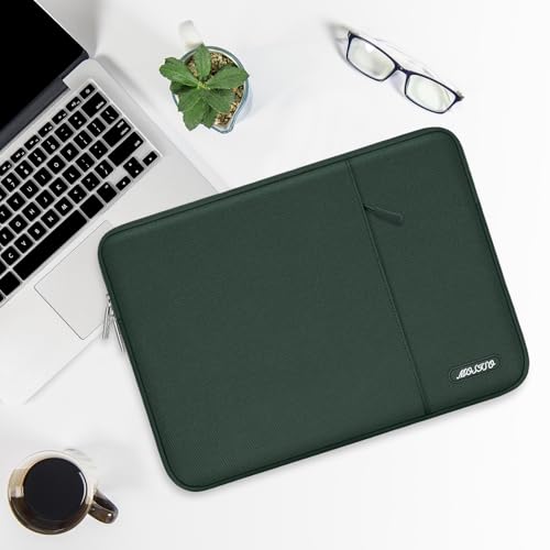 MOSISO Laptop Case 12.3 inch, 11-11.6 inch Laptop Sleeve Bag with Pocket | Compatible with MacBook Air 11.6, Acer HP Dell Lenovo Samsung, Surface Pro, Polyester Vertical Computer Bag, Midnight Green - color: Midnight Green, size: 12.3 inch