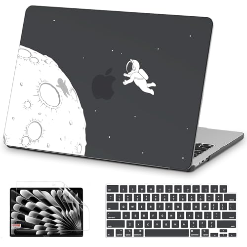AKIT for MacBook Air 13 inch Case M5 M4 M3 M2 2026-2022, Astronaut Pattern | A3449 A3240 A3113 A2681, Funny Pattern Hard Shell Laptop Case+Screen Protector+Keyboard Cover for MacBook Air 13.6 inch - color: Astronaut