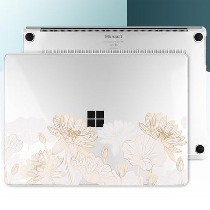 Batianda Artistic Case for Microsoft Surface Laptop 15 inch, Golden Lotus | Fits Surface Laptop for Business 8th Edition 2026 & Surface Laptop 7 2024, 4-in-1 Accessories Bundle, Slim Durable Hard Shell - color: Gold Lotus