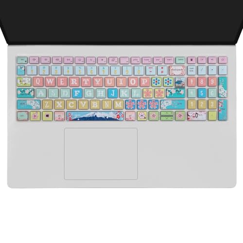 Keyboard Cover for Dell Inspiron 15 3000 5000 7000 3510 3511 3515 3525 3530 3535 5510 5515 5518 7510 15.6", Inspiron 16 7610, Vostro 15 3510 5510 5515, Latitude 3520, Sakura - color: Sakura
