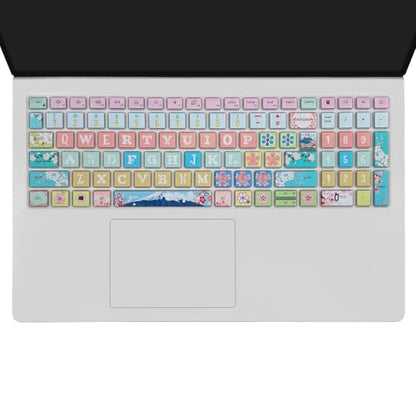 Keyboard Cover for Dell Inspiron 15 3000 5000 7000 3510 3511 3515 3525 3530 3535 5510 5515 5518 7510 15.6", Inspiron 16 7610, Vostro 15 3510 5510 5515, Latitude 3520, Sakura - color: Sakura