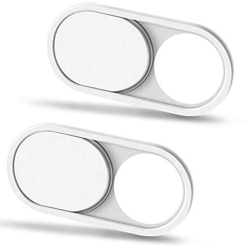 CloudValley Laptop Webcam Cover Slide, Metal 0.023 Inch Ultra-Thin White | Web Webcam Cover for MacBook Pro / Air, Laptop, iMac, iPad, iPhone 8/7, PC Accessories, Privacy Protection, 2 Packs - color: White-2 Pcs