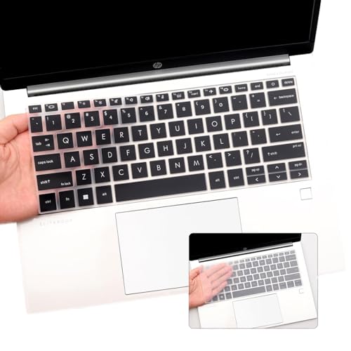 2-Pack Keyboard Cover for 2025-2022 HP EliteBook 830 835 840 845 1040 G9 G10 13.3 14 inch Laptop Accessories Keyboard Protective Skin (Not fit 830 840 845 1040 G8 G7 G6 G5 G4 G3)-Black+Clear - color: Black+Clear
