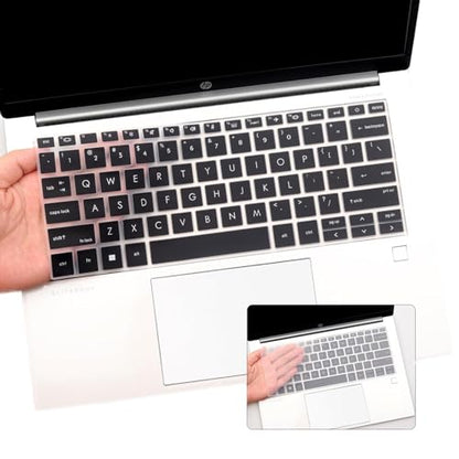 2-Pack Keyboard Cover for 2025-2022 HP EliteBook 830 835 840 845 1040 G9 G10 13.3 14 inch Laptop Accessories Keyboard Protective Skin (Not fit 830 840 845 1040 G8 G7 G6 G5 G4 G3)-Black+Clear - color: Black+Clear