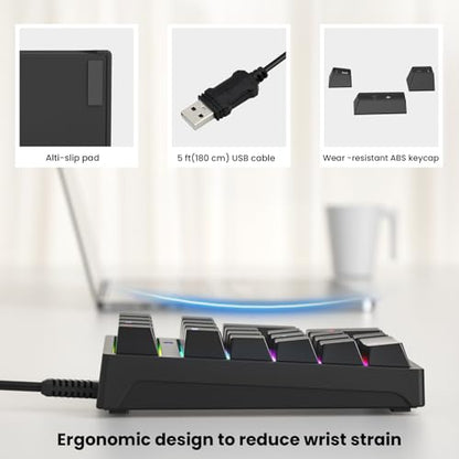 Gurjot Number Pad, Mechanical USB Wired Numeric Keypad with Color Backlit 21 Key Numpad for Laptop Desktop Computer PC Black (Blue Switches) - color: Black Number Pad