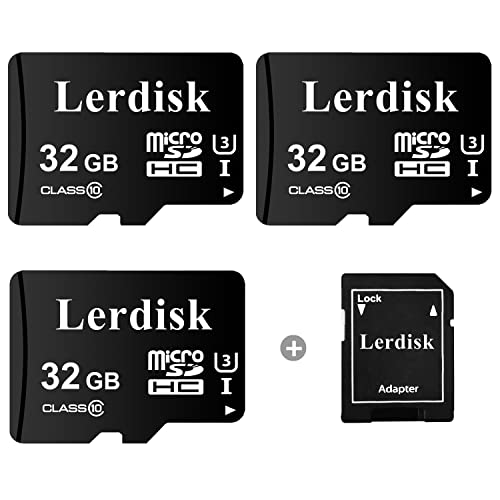 Factory Wholesale Micro SD Card 32GB U3 Pack of 3 MicroSDHC with Adapter Produced by Authorized Licencee(32GB) - size: 32GB U3