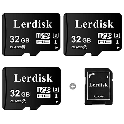 Factory Wholesale Micro SD Card 32GB U3 Pack of 3 MicroSDHC with Adapter Produced by Authorized Licencee(32GB) - size: 32GB U3