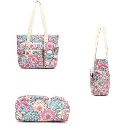 Women Tote Bag With Muti-Pockets,Lightweight Shoulder Bag,Large Capacity Handbag for Travel, Work, Gym - color: Bandanna