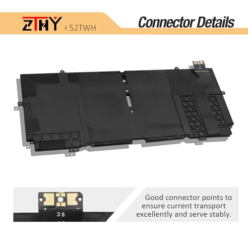 ZTHY 51Wh 52TWH Laptop Battery Replacement for Dell XPS 13 7390 2-in-1 | P103G P103G001 P103G002 Series Notebook MM6M8 0MM6M8 XX3T7 0XX3T7 Battery 7.6V 4-Cell 6375mAh