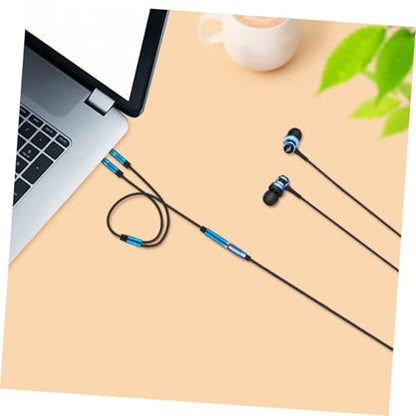 OSALADI 2PCS Headphone Splitter Cable and Microphone Connector for Desktop and Laptop Computer Accessory Practical Y Splitter Wire for Smartphone Headset Separation and Black