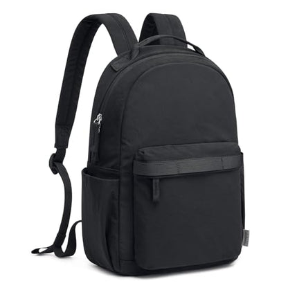 G4Free Small Backpack for Women, lightweight Daypacks for Travel School | Water-resistant Nylon backpack, fits 13.3" laptop, Multi-pockets, Trolley strap, Comfy padded straps - color: Black