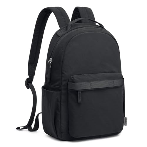G4Free Small Backpack for Women, lightweight Daypacks for Travel School | Water-resistant Nylon backpack, fits 13.3" laptop, Multi-pockets, Trolley strap, Comfy padded straps - color: Black