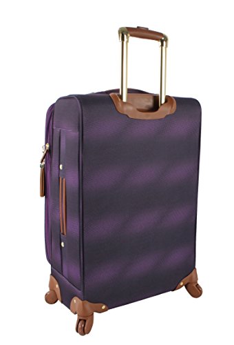 Steve Madden Designer-Gepckkollektion Leichter Softside-Koffer fr Damen und Herren strapazierfhige 50,8 cm groe Tragetasche mit 4 rollenden Spinner-Rdern, Shadow Purple, 20in, Carry on Bag With - color: Shadow Purple, size: 20 inches