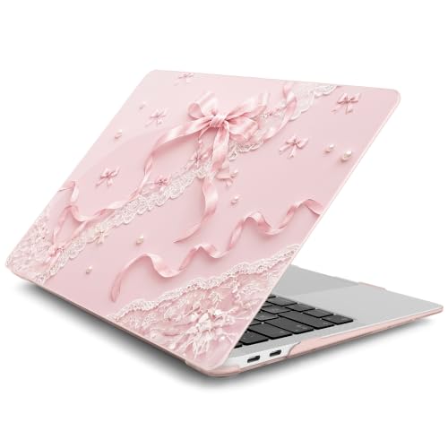 Batianda LumiArt Case for MacBook Air 13" M1 Chip, Coquette Ribbon | Fits Model A2337/A2179/A1932, 2018-2020; 1.2mm Slim Lightweight Hard Shell Cover, Scratch Resistant,4-in-1 Accessories Bundle - color: Coquette Ribbon