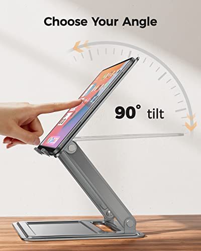 Adjustable Laptop Stand, Portable for 17.3inch Laptops, Holds Up to 17.6lbs, Ergonomic Posture & Heat Dissipation - Gray - color: Gray